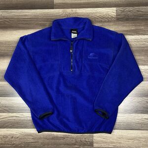 VTG Helly Hansen Blue 1/4 Zip Fleece Pullover Sweatshirt Men’s Medium USA MADE